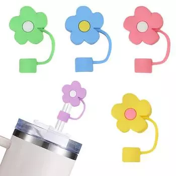 5 шт. креативные соломенные чехлы, пылезащитные аксессуары в форме цветка розовый