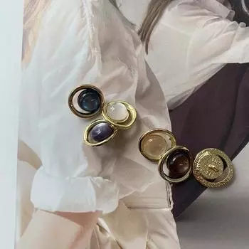 5 шт. креативных пуговиц-колец Сатурна в форме соломенной шляпы, золотистого цвета, металлические пуговицы на ножке, декоративные пуговицы для одежды 20mm