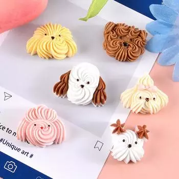 5 шт. кремовых собак серии смоляные кабошоны с плоской задней частью для заколки скрапбукинг украшения своими руками ремесло украшения аксессуары