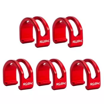 5 шт., крепежная пряжка для троса MTB велосипеда типа C, зажим для тормоза переключения передач (красный)
