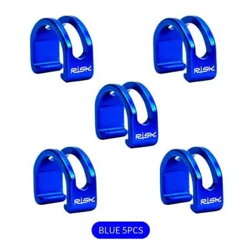 5 шт., крепежная пряжка для троса MTB велосипеда типа C, зажим для тормоза переключения передач (синий)