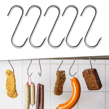 5 шт. крючки для разделки мяса, крючок для мясника, сверхмощный, инструмент для барбекю, S-крючок, гриль для переработки мяса