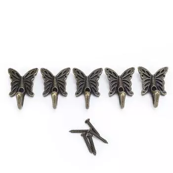 5 шт. крючков для одежды винтажная кованая вешалка из цинкового сплава для сумок, декора, полотенец, шарфов