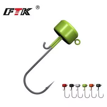 5 шт. крючок для джиг-головки 1,6 г/2,0 г/3,0 г/4,8 г/5,8 г джиг-крючок для мягкой приманки для червей 1.6g-5pcs чёрный