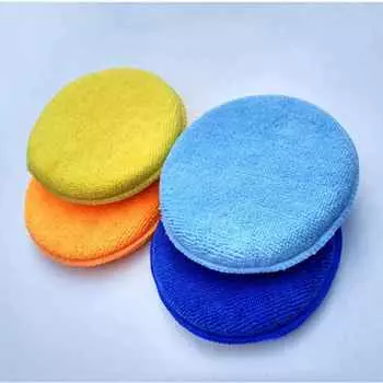 5 шт. Круглая губка для полировки, воска, высокой плотности, мягкая микрофибра, аппликатор для мытья автомобиля, очиститель