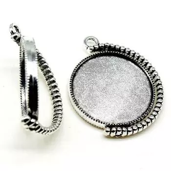 5 шт., круглый двусторонний вращающийся стиль, камея, кабошон, кулон, основа, ювелирные компоненты, аксессуары, античное серебро, цвет, цинковый сплав, 25 мм