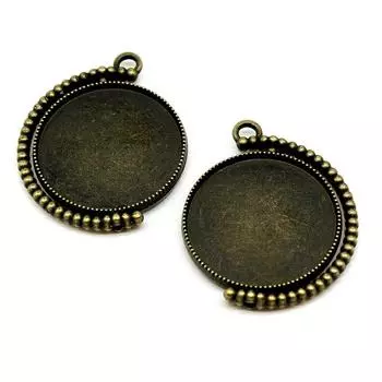 5 шт., круглый двусторонний вращающийся стиль, камея, кабошон, кулон, основа, ювелирные компоненты, аксессуары, античная бронза, цвет цинкового сплава, 25 мм