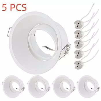 5 шт. Круглый квадратный встраиваемый светильник светодиодный потолочный светильник корпус регулируемая рамка с держателем MR16