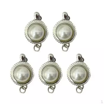 5 шт. круглый медальон с застежкой из искусственного жемчуга DIY ювелирное ремесло