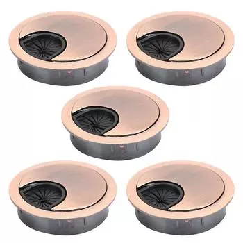 5 шт. крышка для отверстия провода стола из цинкового сплава диаметр отверстия 50 мм (Красная бронза)