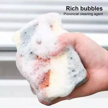 5 шт., кухонная губка 2-в-1, двухсторонняя, эффективное удаление пятен, легко моется, долговечная губка, товары для дома 10cm 5pcs
