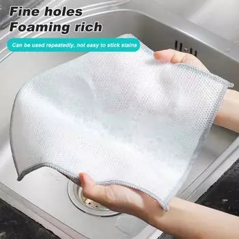 5 шт., кухонная ткань для чистки, средство для удаления масляных пятен, тряпка для посуды, сетка, ткань из тончайшего волокна, ткань для мытья посуды, кухня 5pcs
