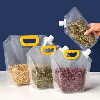 5 шт. кухонные пакеты для хранения продуктов питания, зерновые, влагостойкие, защищенные от насекомых, герметичные, портативные, контейнеры для зерна, риса, бобов, упаковка
