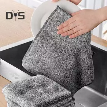 5 шт. кухонных полотенец, хорошо впитывающих воду, большие кухонные полотенца для рук, прочные, дезактивирующие, толстые, мягкие, набор для чистки 5 серый