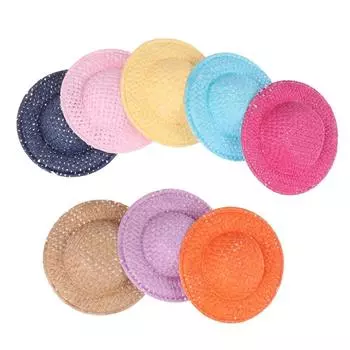 5 шт. кукольная соломенная шляпа ручной работы мягкая тканевая миниатюрная соломенная шляпа игрушка мини кукла солнцезащитный колпак игрушка наряд кофейный