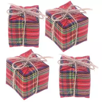 5 шт. кукольный домик миниатюрный рождественский подарочный ящик шотландский праздничный декоративный кулон детская ролевая игрушка кукольный домик аксессуары