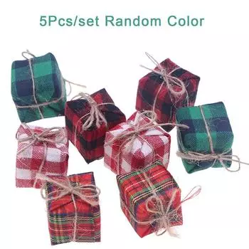 5 шт. кукольный домик миниатюрный рождественский подарочный ящик шотландский праздничный декоративный кулон детская ролевая игрушка кукольный домик аксессуары one size