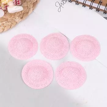 5 шт., кукольный домик, плетенная вручную соломенная шляпа, кукла, мини-красочная шляпа, украшение для кукольного домика, аксессуары для детей, ролевые игры, игрушки кофейный