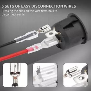 5 шт. кулисный переключатель KCD1 с проводом 20 мм SPST, 2 контакта, круглый, 12 В, автомобильный RV, лодка, модификация, сменный тумблер включения-выключения 5pcs чёрный