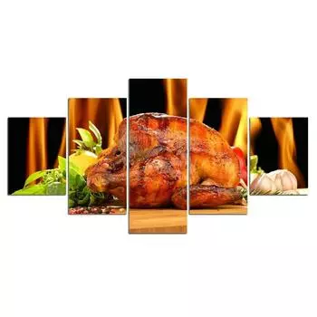 5 шт., куриная еда, мясо, ужин, 5 шт., картины, холст, художественный постер, домашний декор, картины без рамки, настенный декор для комнаты, современный 20x35 20x45 20x55cm