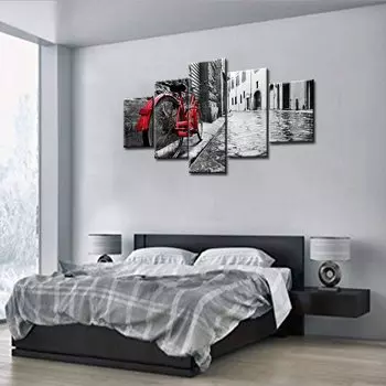 5 шт. Laege черный, белый цвет ретро винтажный красный велосипед печать художественные картины печать фотографий плакат HD печать без рамки современный абстрактный 20x35 20x45 20x55cm