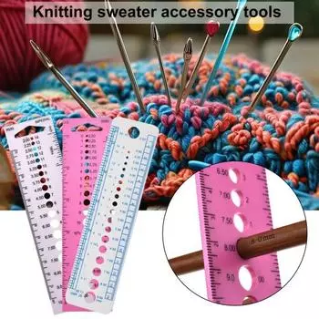 5 шт. линейка для измерения спиц метрическая имперская линейка для измерения спиц инструмент для шитья сращивания ручного вязания 5pcs синий