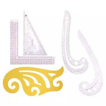 5 шт. линейка кривая многофункциональная пластиковая разная форма швейная градуировка проверочный инструмент для одежды