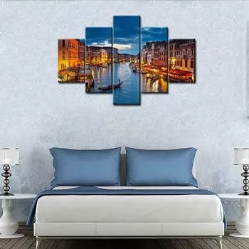 5 шт. Living Ro красивый пейзаж/Gr канал ночью Венеция Италия фотографии холст картины HD печать домашний декор без рамки 20x35 20x45 20x55cm