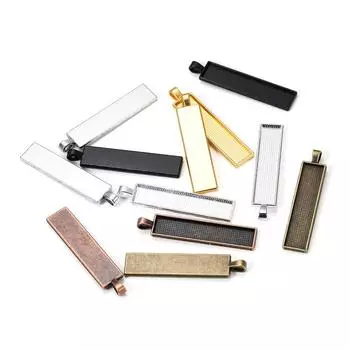 5 шт./лот 10X50 мм прямоугольный пустой кулон настройки лоток для кабошона безель пустая основа подходит кабошон камея Diy для изготовления ожерелья ювелирных изделий