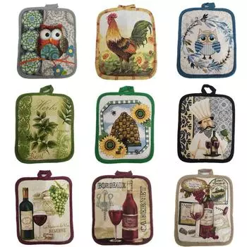 5 шт./лот 17x22 см хлопковые термостойкие подставки для прихваток, коврики для стола, кухонный декор 16.5x22cm