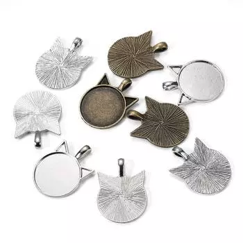 5 шт./лот 25 мм кулон с кошачьим узором, кабошон, базовая установка для изготовления ювелирных изделий своими руками, принадлежности для камеи