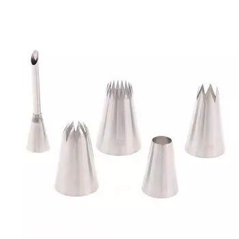 5 шт./лот, большие размеры, кремовые насадки для глазури для торта, насадки для насадки для слоеного рта, кондитерские насадки