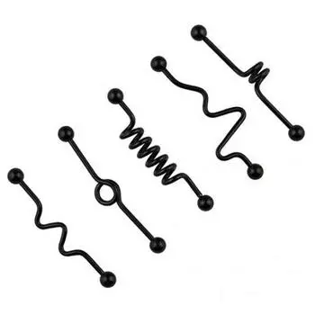 Пирсинг из хирургической стали для ушей 5 шт