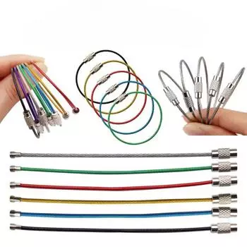 5 шт./лот держатель для ключей из нержавеющей стали для походов, кемпинга, подвесная пряжка, защита от потери, брелок для ключей, походное снаряжение, многофункциональные инструменты разноцветный