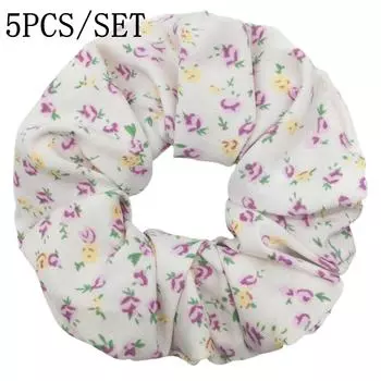 5 шт./лот Держатель для резинок для волос Головной убор Резинки Принт Мелкий Женский Девочки Скранчи Милые Сладкие Аксессуары Эластичная резинка Розовый Белый