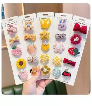 5 шт./лот детские заколки для волос для девочек детские заколки для волос с цветами, фруктами, животными, детские головные уборы, зажимы для волос с бантом