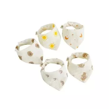 5 шт./лот для мальчиков и девочек, мягкие хлопковые салфетки для срыгивания, нагрудники для младенцев с принтом