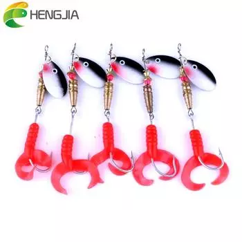 5 шт./лот HENGJIA рыболовные ложки, приманка, лодка, блесна с личинками 5pc