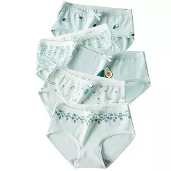 5 шт./лот, хлопковые женские трусики с милым принтом, женское дышащее нижнее белье, бесшовные трусы для девочек M