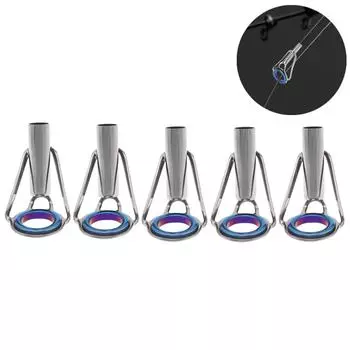5 шт./лот, кольцо-направляющие для кончиков рыбы из нержавеющей стали, 2/4/6/8 # комплект для ремонта петель для удочки 2#