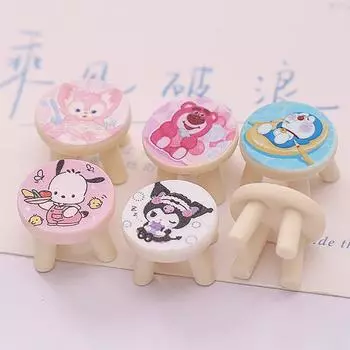 5 шт./лот кукольный домик миниатюрный маленький круглый табурет милый стул сказочный садовый декор