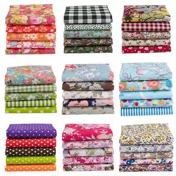5 шт./лот, лоскутная хлопчатобумажная ткань с принтом, кукла, аксессуары ручной работы, цветочные ткани для DIY
