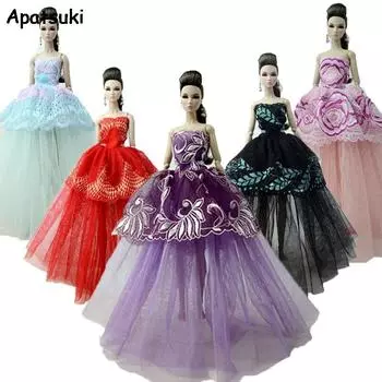 5 шт./лот модная кукольная одежда для куклы Барби наряды вечерние платья вечернее платье для куклы Барби платье 1/6 куклы аксессуары игрушка разноцветный