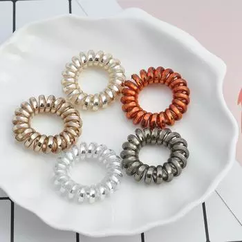 5 шт./лот модные блестящие металлические цветные женские резинки для волос телефонные провода резинки для волос эластичные повязки для волос веревка для девочек кофейный