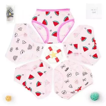 5 шт./лот нижнее белье для девочек, трусики, детские трусики, детская одежда, 4 шт./лот 1T ярко-розовый