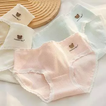 5 шт./лот, нижнее белье для девочек, женские трусики, женские трусы L разноцветный