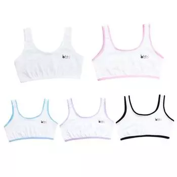 5 шт./лот нижнее белье из хлопка для девочек подросткового возраста бюстгальтер для тренировок 8-16 лет one size