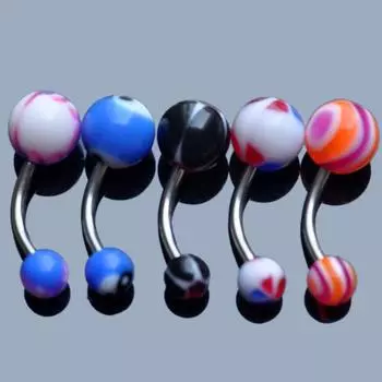 5 шт./лот разноцветные модные кольца для пупка и языка, пирсинг, украшения для тела none разноцветный