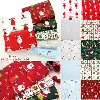 5 шт./лот, саржевая хлопчатобумажная ткань с героями мультфильмов, рождественская серия, наборы тканей ручной работы «сделай сам», лоскутное шитье, скрапбукинг A1-25X25cm