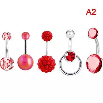 5 шт./лот сексуальные кольца для пупка из нержавеющей стали циркон мягкая керамика пупок